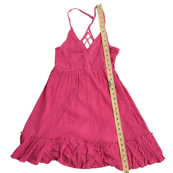 Fuchsia backless summer dress in Pink small swim beach cover up dress - Picture 5 of 7